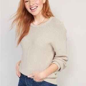 Old Navy Texture-Knit Tunic Length Crew Neck Tall Sweater